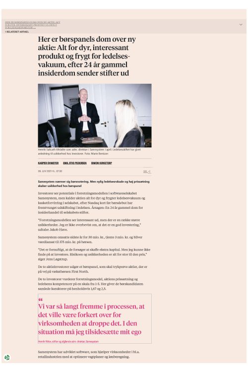 2021-06-09-Vurdering af Samesystem IPO i Børsen_juni 2021_Side_1